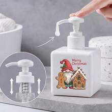 Square Plastic Foam Soap Dispenser Bottle With "Freezin' Season" Winter Christmas Print, Foaming Hand Soap Pump Bottle For Bathroom Countertop Home Decor - Multicolor - View 6
