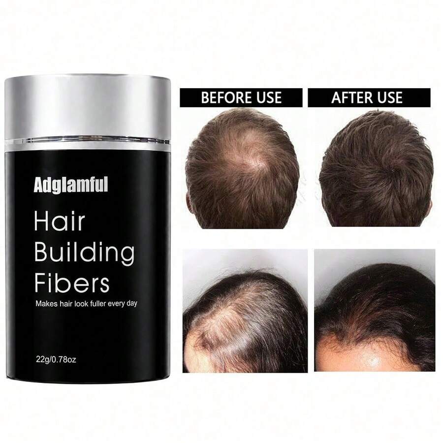 Adglamful 22g 髮纖維粉，物理增厚髮纖維粉，吸附頭髮使髮量顯得更豐盈，適合頭髮稀疏者，即時髮纖維粉，4色，1件/2件/4件可選