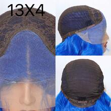 Blue Color 1pc Long Silky Straight 13*4 Lace Frontal Synthetic Wig For Women Preplucked Cosplay Daily Party Heat Resistant Fiber Front Wig Wedding Gifts - Multicolor - View 8
