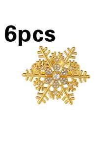 6/12pcs, Christmas Rhinestone Snowflake Napkin Rings, Suitable For Christmas Restaurant Table Decoration, Christmas Napkin Rings, Suitable For Christmas Table Decoration Napkin Rings, Christmas Napkin Holders, Christmas Party Napkin Rings - Multicolor - View 7