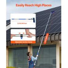 Water Fed Pole Kit, 3.6m Solar Panel Cleaning Pole With Extendable Handle, 180° Rotatable Brush Head & 20m Hose, Household & Outdoor Window Cleaner Tool For Caravan Solar Panel Deck - 3.6m - View 4