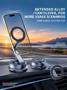 Upgraded Magnetic Car Phone Holder, 360° Rotatable Adjustable, Pocket-Sized Foldable Car Phone Mount - K60 - View 1