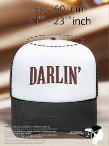 1pc Men Hats DARLIN' Printing Adjustable Hat Perfect For Outdoor Activities, Hiking, Beach Vacations, Sun Protection And Everyday Wear A Perfect Gift - Multicolor - View 9