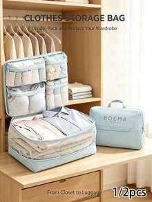 1/2PCS 5-In-1 Travel Compression Storage Bags, Luggage Organizer Boxes, Suitable For Suitcases, Closets, Airports, Hotels - Multicolor - View 4