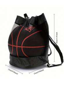 1pc Basketball Backpack Oxford Fabric One Shoulder Crossbody Bag With Basketball Mesh Pocket Suitable For Volleyball And Football - Multicolor - View 4