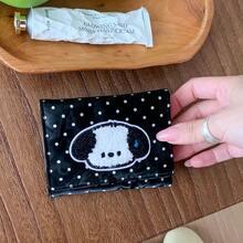 Cute Puppy Embroidered Polka Dot Tri-Fold Wallet With Multiple Card Slots And Photo Window - Multicolor - View 4