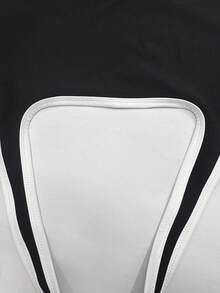 XLLAIS Ribbed Contrast Trim Halter Sports Backless Top & Capri Leggings Workout 2 Pieces Set, Women Activewear Outfit For Gym Yoga - Black - View 7