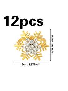 6/12pcs, Christmas Rhinestone Snowflake Napkin Rings, Suitable For Christmas Restaurant Table Decorations, Christmas Napkin Rings, Napkin Clips, Christmas Napkin Holders, Christmas Party Napkin Rings. - Multicolor - View 9