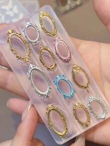 قطعة واحدة قالب سيليكون ثلاثي الأبعاد DIY لفن الأظافر بتصميم إطار ملاك زهري عتيق على الطراز الأوروبي - شفاف - مشاهدة 12