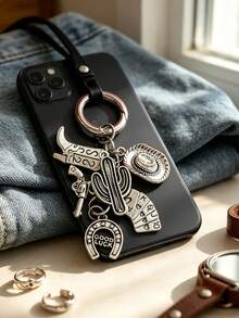 Western Cowboy Style Cowboy Hat, Boots, Gun, Horseshoe Pendant Keychain, Personalized Fashion Versatile Bag Charm, Car Key Chain Pendant - Multicolor - View 2