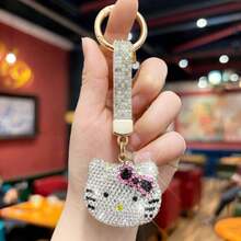 Hasbro New Double-Sided Rhinestone Cute KT Cat Keychain Pendant, Premium Girls Bag Charm, Car Decor Hanging Ornament - One Size - View 10
