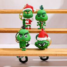 Hasbro 2pcs Christmas Keychain Pendant Christmas Tree Green Monster Decoration Grinch Figurine - One Size - View 5