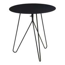 Moderner runder Beistelltisch 45 * 43 cm aus Metall in Schwarz, Sofa‑Beistelltisch mit offenem Drahtgestell - Schwarz - Übersicht 1