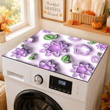Luckybutterfly Flat Printed 3D Visual Effect Floral Washer Dryer Top Protective Mat, Anti‑Slip Dustproof Household Appliance Top Cover Pad Home Decor - Multicolor - View 11