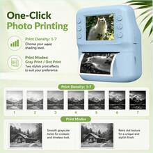 This Instant Print Camera Comes With Photo Paper, Specifically Designed For Children To Enjoy The Fun Of Taking Selfies. It Combines Instant Imaging And Digital Functions, Supporting 1080P HD Video Recording To Capture Precious Moments. With A Built-In MP3 Player And Educational Games, It's An Ideal Gift For Children Aged 3-12, Especially For Christmas, New Year, And Birthday Occasions. - Baby Blue - View 9