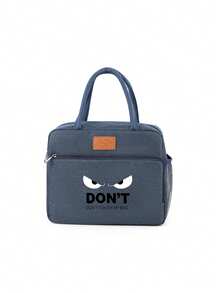 1 Pc, Don't Touch My Bag Pattern Printed Handbag, Large Capacity Handheld Bag, Suitable For Office Workers And Travel - one-size - View 9