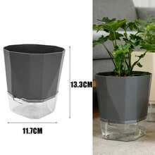 Pot Tanaman Otomatis dengan Alas Transparan, Pot Plastik Bernapas dengan Inti Air untuk Tanaman Dalam Ruangan, Dekorasi Rumah dan Kantor - B - View 15
