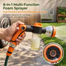 8-In-1 Multifunctional Foam Car Wash Spray Gun, High Pressure Home Nozzle With Soap Dispenser And One-Touch Water Control, Suitable For Car Washing, Pet Bathing And Garden Watering - 1pc Nozzle - View 3