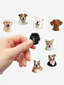 500pcs/Roll Cute Dog Expression Stickers, Multiple Pattern Designs, For Pet Lovers, Suitable For Gifts, Phone Cases, Refrigerators, Cups, Notebooks, Skateboards And Other DIY Decorations, PVC Waterproof Self-Adhesive - Multicolor - View 6