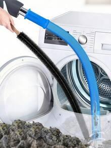LMMAKE 2PCS Upgraded Dryer Vent Cleaner Kit - Universal Vacuum Hose Attachment & Dryer Lint Brush, Compatible With Most Vacuum Cleaner, Quickly Lint Remover, Blue - One Size Fits All - View 2