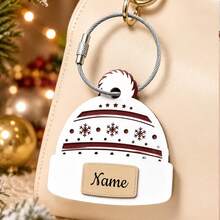 Custom Acrylic Knit Hat Keychain, Personalized Name Keychain Accessories, Bag Charm Key Chain, Customized Keychains, Customizable, Christmas Keychain - Multicolor - View 6