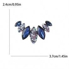 2Pcs Women's Shiny Leaf-Shaped Brooch, Exquisite Colorful Rhinestone Geometric Feather Design Fashion Accessory - Multicolor - View 8