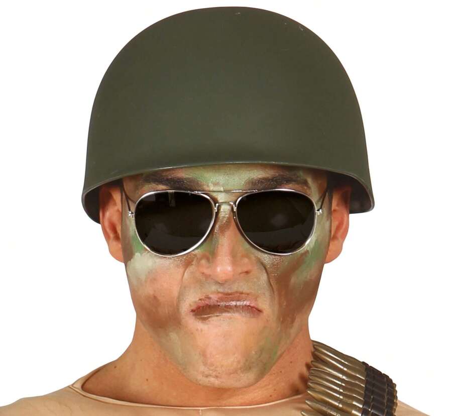 KIWI American Military Helmet For Adults, Realistic Soldier Costume Accessory In Olive Green Design, Ideal For Halloween - Option 3 - View 1