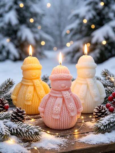 Christmas Theme-Snowman Candles,Can Be Used As Holiday Gifts, Home Decorations And Souvenirs, Ambient Scented Candles. A Must-Have For Christmas.Perfect For Home Decoration,Living Room,Great For Birthday, Christmas, Valentine's Day, New Year Gifts