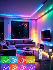 Lampu LED USB untuk TV, Strip Lampu LED 16,4 kaki untuk TV 45-75 inci, Strip Lampu 3 Warna untuk TV, Lampu Kabinet Fleksibel untuk Dekorasi Rumah, Cocok untuk Dekorasi Rumah, Pesta, Liburan, Pencahayaan Ruang Tamu, Kamar Tidur, dan Lampu Latar TV - MultiWarna - View 3