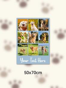 Custom Photo Text Throw Blanket, Personalized Picture Collage Fleece Blanket, Customized Pet Memory Photo Blanket For Sofa Bed Home Decor Gift - Multicolor - View 74