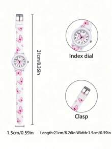 Butterfly Design Children's Quartz Watch, Unisex, Clear And Bright Display, Easy To Read, Lightweight And Comfortable, Suitable For Daily Wear - White - View 4