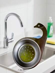 [Keranjang Saringan Stainless Steel] Set 2 Buah Keranjang Saringan Angsa Stainless Steel, Pemasangan Tanpa Bor yang Kokoh, Rak Penyimpanan Bawah Wastafel, Pengering Meja Hemat Ruang, Filter Mudah Dibersihkan, Aksesori Rumah Modern - View 3