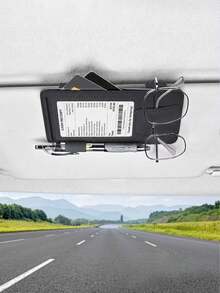 Car Sun Visor Magnetic Eyeglasses & Card Holder – Multi-Compartment Organizer For Fashion Glasses, ID Cards & Pens - A - View 4