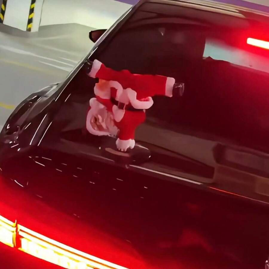 Cute Rotating Handstand Santa Claus Doll, Car Rear Trunk Exterior Hanging Decoration, Vehicle Accessory