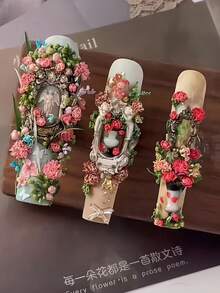 قطعة واحدة قالب سيليكون ثلاثي الأبعاد DIY لفن الأظافر بتصميم إطار ملاك زهري عتيق على الطراز الأوروبي - شفاف - مشاهدة 2