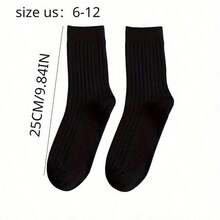 5 Pairs Multi-Color Ribbed Sports Socks, Retro Comfortable Mid-Calf Socks, Suitable For Daily Wear, Moisture-Wicking & Breathable, Unisex - Multicolor - View 3