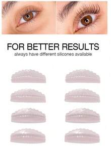 8/2pcs Self-Adhesive Eyelash Lifting Pads, Glue-Free Eyelash Curler, Reusable Soft Curl Beauty Tool, Pink - Pink - View 6