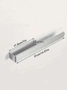 1Pc Practical No‑Drill Towel Bar, Metal Material, Modern Minimalist Style Solid Black Rectangular Shape Dual‑Groove Integrated Storage Slot Detail Multi‑Purpose Wall Mounted Towel Holder For Bathroom Vanity Wall Storage - Multicolor - View 8