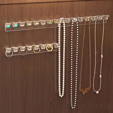 3/6/9pcs 8-Hook Transparent Acrylic Wall-Mounted Jewelry Organizer - Perforated Hook Design, Necklace, Bracelet, Earring, Ring Multi-Function Storage Rack, Anti-Tangle Jewelry Storage Box, With Wall-Mounted Necklace, Bracelet And Earring Hooks - 8-Hole Display Rack, Jewelry Tower, Bracelet Rack, Space-Saving Design, Compact Storage, Multi-Hole Rack, Gift Shopper, Wall-Mounted Jewelry Organizer, With Necklace, Bracelet And Earring Hooks - Anti-Tangle Display Rack, Jewelry Tower Transparent Acrylic Jewelry Storage Hooks - Durable Polished Plastic Multi-Function Hook Design - Multicolor - View 6