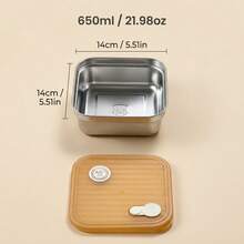 1pc Multifunctional 304 Stainless Steel Food Storage Container With Lid, Stackable Refrigerator Food Fresh-Keeping Box, Vegetable Fruit Meat Storage Organization, Leak Proof Food Preservation Box, Meal Prep Box For Kitchen, Office, Picnic, Camping - Multicolor - View 37
