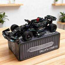 800+Pcs Micro Particle Set Car Building Block Model, 1:18 Scale Building Block Car Model, ABS Material, DIY Hands-On Ability Training, Home Office Decor Ornament Assembly Decoration, Suitable As Christmas/Halloween/Valentine's Day/New Year/Holiday Birthday Gift. - Black - View 10