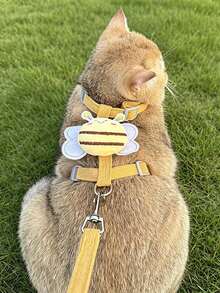Cat Leash Small Dog Leash Teddy Bichon Harness Dog Chain Vest Style Leash Little Bee Leash Pet Supplies - Yellow - View 3