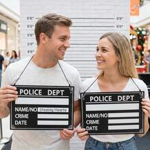 Halloween Prisoner Costume Name Tags, Prison Prisoner Name Labels 5pcs Set - Includes 4 Label Boards, 1 Pen - Suitable For Roleplay And Short Film Character Immersion Experience, Theme Party - Multicolor - View 5