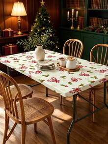 1pc Christmas Element Elastic Band, Rectangular Design, Anti-Slip Elastic, Waterproof, Oil-Resistant, Scratch-Resistant, Suitable For Dining Table, Folding Table, Kitchen, Party, Picnic, Camping And Home Decor. - Multicolor - View 6