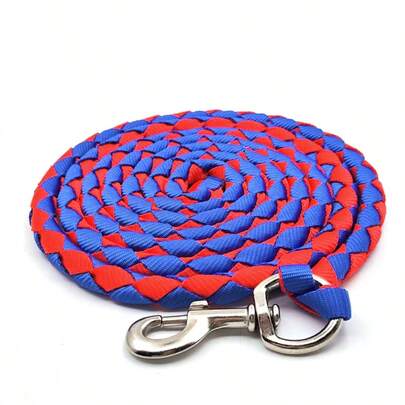 Cuerda de guía para caballo tejida a mano de nylon 2.5m resistente al desgaste Cuerda de guía para caballo Cuerda de guía para entrenamiento ecuestre Cuerda de guía para caballo Cuerda de amarre para establo de caballos