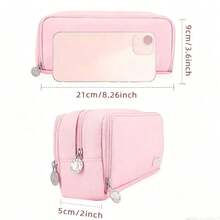 1pc Multifunctional Large Capacity Pencil Case - Durable Polyester Fiber, Suitable For Office And School Supplies, Cosmetics Storage - Perfect Gift For Teens, Men, Women - Multicolor - View 3