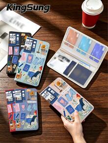 Kingsung Artistic Splicing Pattern Car Document Holder,Women's ID Bag,Wallet & Card Case For Registration, Insurance, Driver's License, Passport & Cards/Travel/Vacation Essential, Perfect Gift For Car/Truck/Motorcycle Owners - Multicolor - View 3