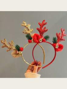 1pc Mixed Hair Christmas Headband Adult Deer Antler Hair Accessory, Suitable For Halloween And Various Holiday Theme Party Costume Props - Multicolor - View 5