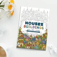 Architecture & Vintage Timepiece Coloring Activity Notebooks, Houses Buildings Churches Clocks & Watches Line Art, Sketch Trace Coloring Practice, Detailed Creative Drawing, Relaxing Art Activities For Beginners, Teens & Adults - Architecture & Vintage Line Art - View 11