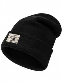 1pc Men's Letter Decor Knitted Beanie Hat, Hip Hop Style, Suitable For Outdoor Travel, Skiing - Letter - View 8